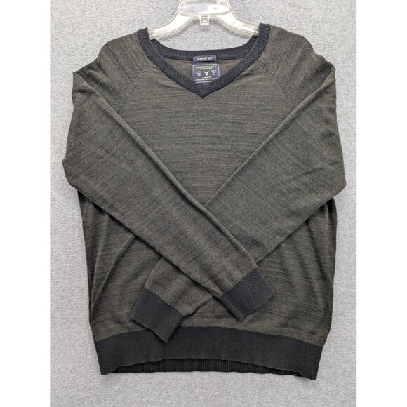 American Eagle Sweater Mens Large Gray Seriously Soft Classic Fit Pullover Knit - Picture 1 of 8